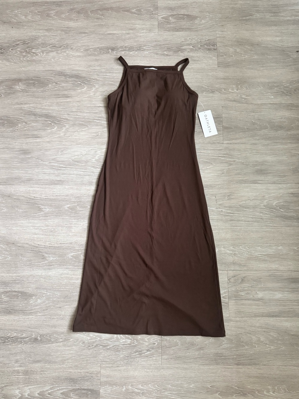 NWT Athleta Brown Signature Rib Apron Dress